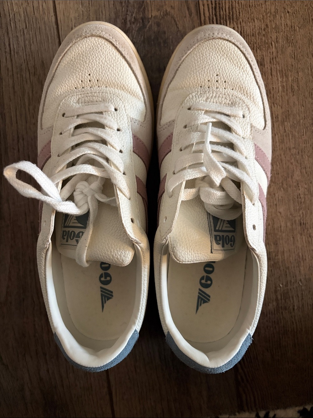Gola Women's Cream and Pink Classic Sneakers